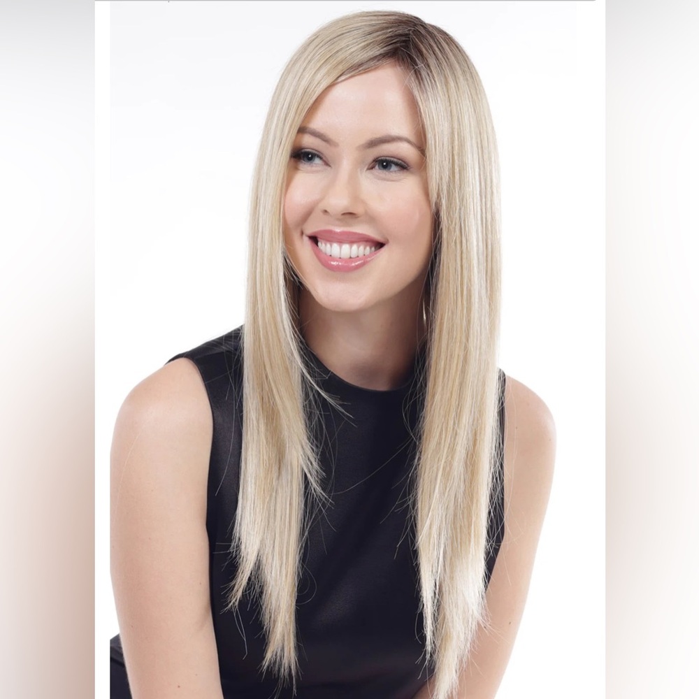 Belle Tress Straight Press 23” Layered Long Wig NWT in Roca Margarita Blonde